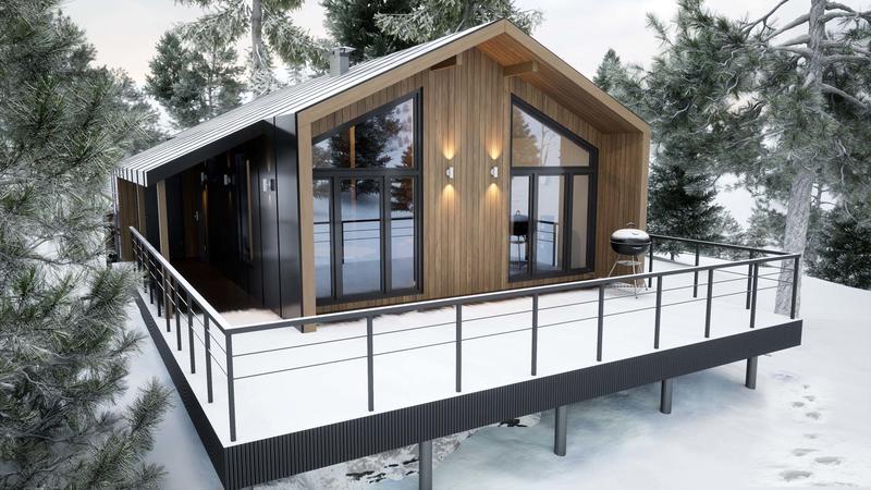 проект дома Barn L из СИП панелей