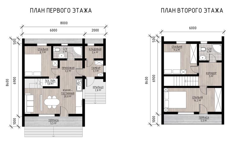 проект дома Ambar L из СИП панелей планировка