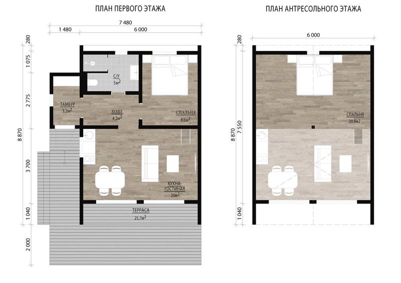 проект дома Ambar M из СИП панелей планировка