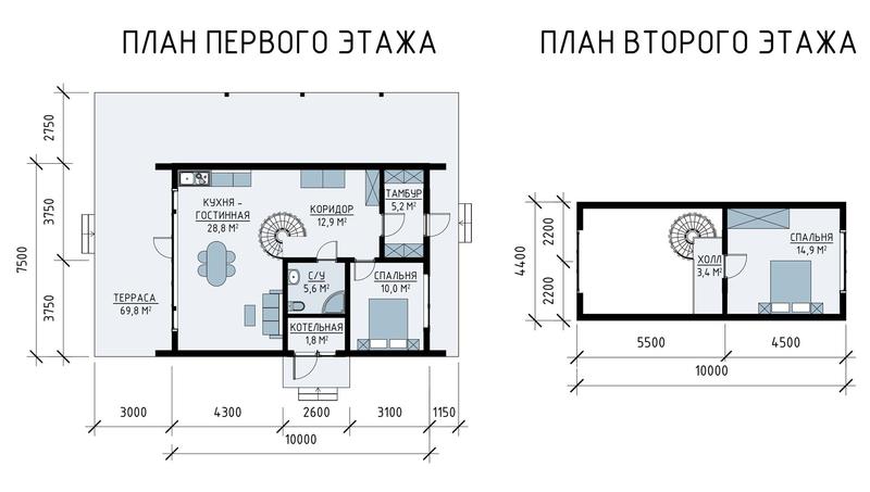 проект дома а-фрейм 95 м2 планировка